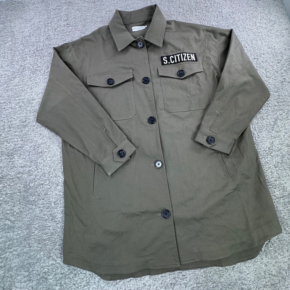 Solid‎ Citizen Equestrian James Calvary Jacket Olive Green Utility Button Up L